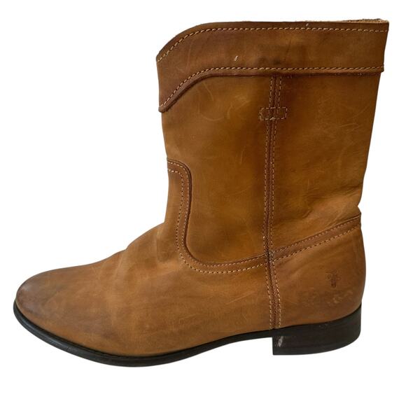 Frye Boots Cara Tan Brown Leather Ankle Boot Western Women's Size 7.5 8 - Picture 12 of 12